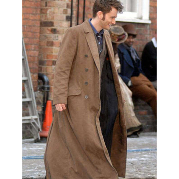 10th Doctor Who Brown Wool Coat