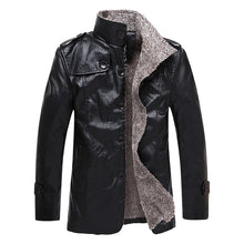 Men's plush leather jacket