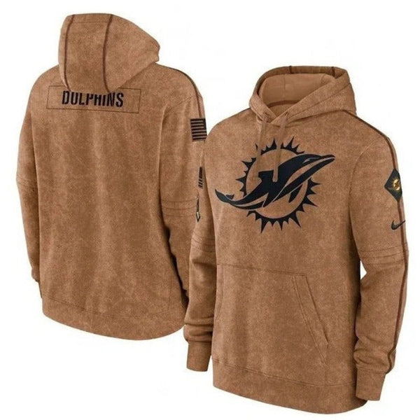 Miami Dolphins Brown Pull Over Hoodie