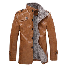 Men's plush leather jacket