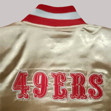 Sf 49ers Champs Gold Satin Patches Jacket