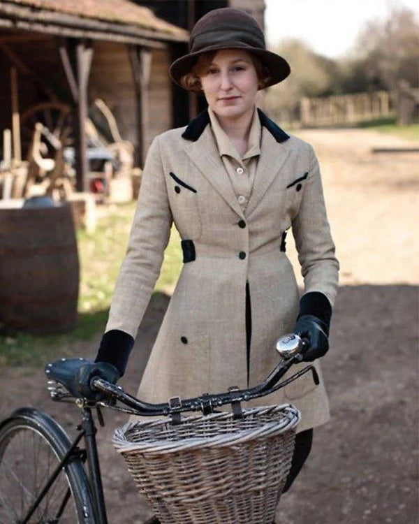 Laura Carmichael Downton Abbey A New Era 2022 Brown Coat