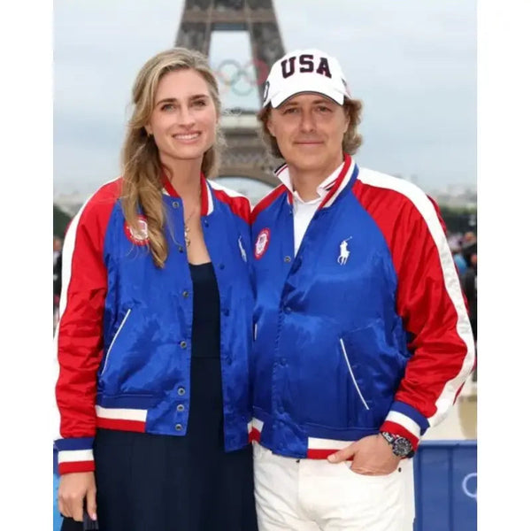 Olympic Games Paris 2024 David Lauren Red Carpet Satin Jacket