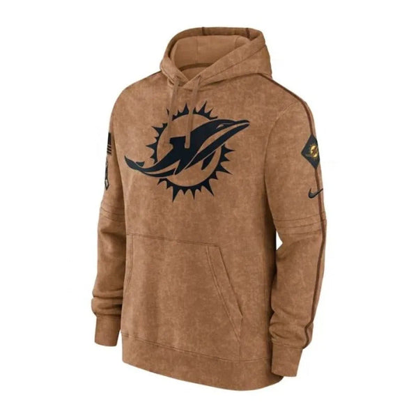 Miami Dolphins Brown Pull Over Hoodie