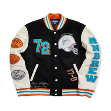 Miami Dolphins Andrew James Black And White Vintage Bomber Jacket