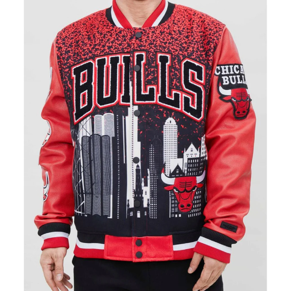 Chicago Bulls Pro Standard Red Remix Varsity Jacket