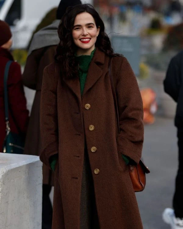 Zoey Deutch Something from Tiffany’s Brown Coat