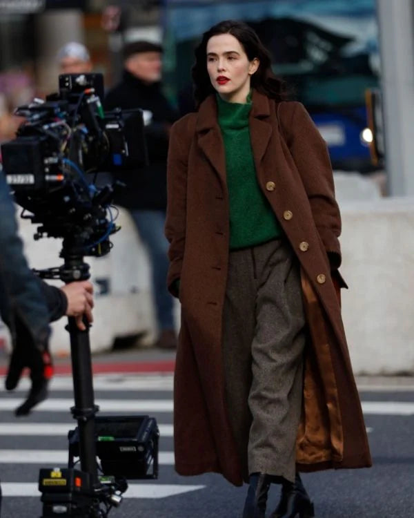 Zoey Deutch Something from Tiffany’s Brown Coat