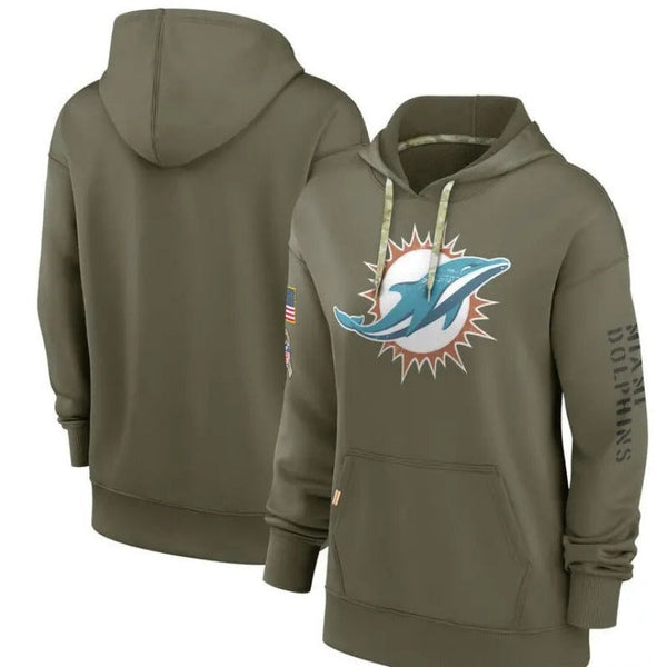 Youth Miami Dolphins Olive 2022 Green Fleece Hoodie