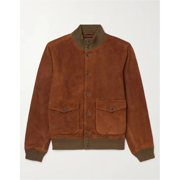 A Man In Full 2024 Jeff Daniels Brown Suede Jacket