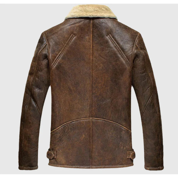 AJL Brown Leather Fur Jacket