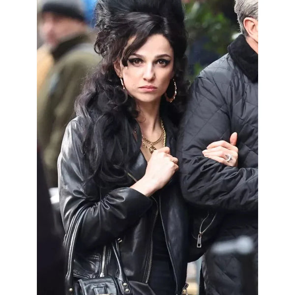 Back To Black Marisa Abela Black Leather Jacket