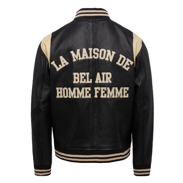 Bel-Air Homme Femme Black Leather Jacket