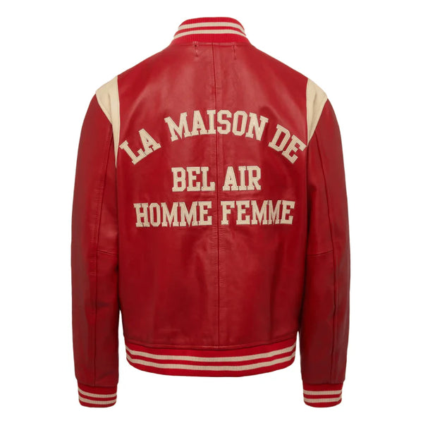 Bel-Air Homme Femme Red Leather Jacket