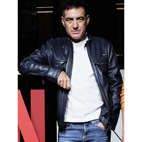 Berlin S01 Alex Pina Blue Leather Jacket