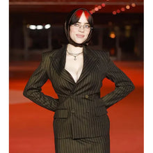 Billie Eilish The Academy Gala Pinstripe Green Blazer