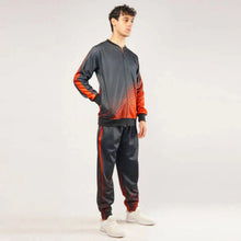 Black and Red Print Fleece Tracksuit