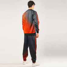 Black and Red Print Fleece Tracksuit