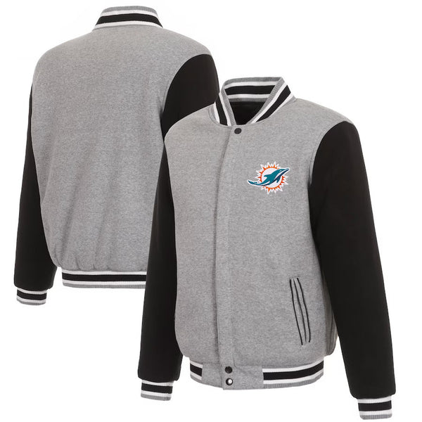 Miami Dolphins Grey Bomber Jacket