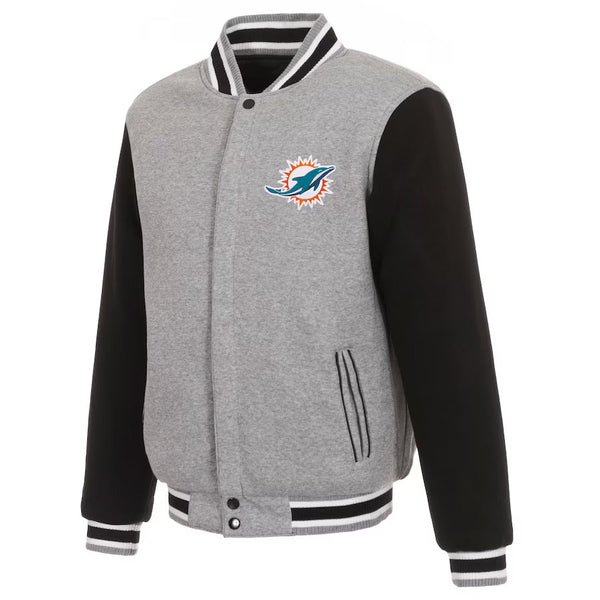 Miami Dolphins Grey Bomber Jacket