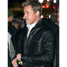 Brad Pitt Wolfs Movie Black Leather Jacket