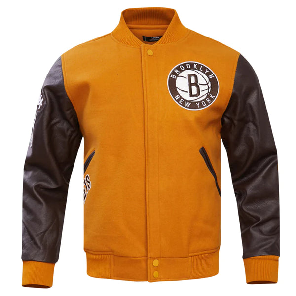 Brooklyn Nets Wool and Leather Varsity Jacket