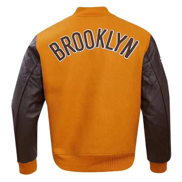 Brooklyn Nets Wool and Leather Varsity Jacket