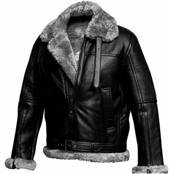 Carl Black Shearling Sf Bomber Jacket