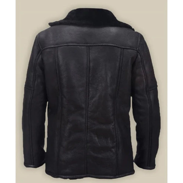 Carlos Black Shearling Leather Jacket