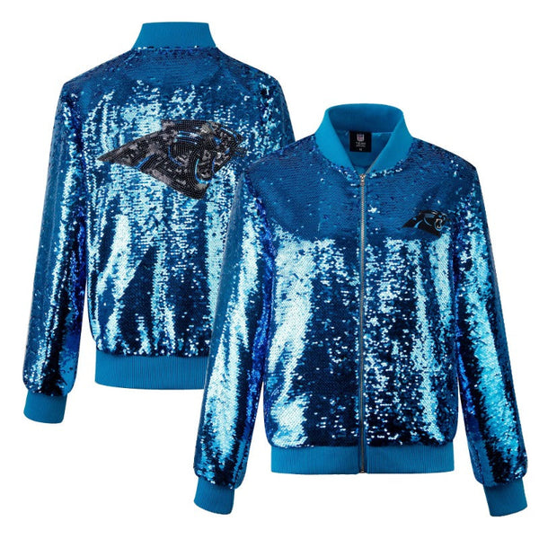 Carolina Panthers Blue Sequins Jacket