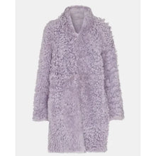 Carrie Preston Elsbeth Purple Shearling Coat