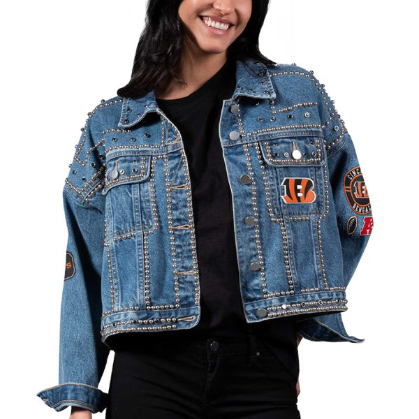 NFL Cincinnati Bengals Blue Denim Jacket