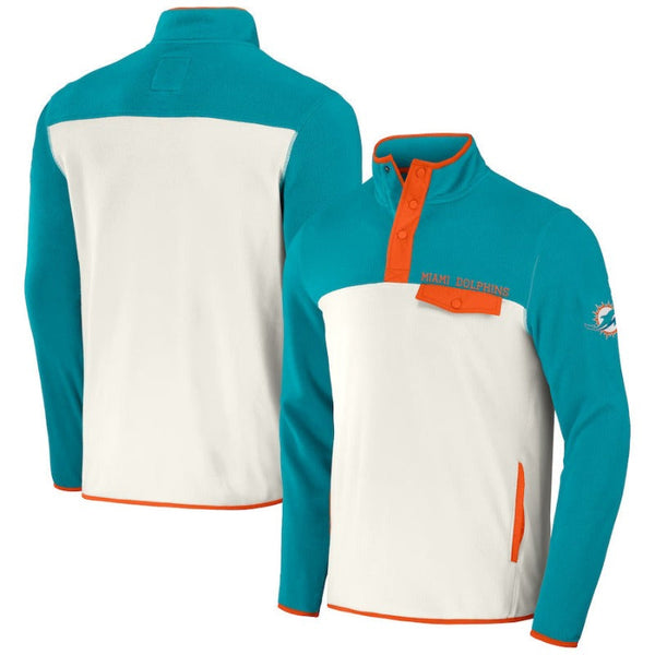 Miami Dolphins Aqua And White Fleece Sweatshirt