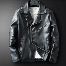 Zipper Washed Motorcycle Leather Jacket