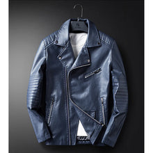 Zipper Washed Motorcycle Leather Jacket