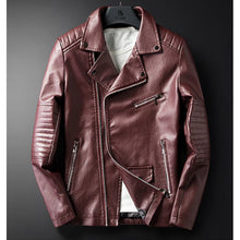 Zipper Washed Motorcycle Leather Jacket