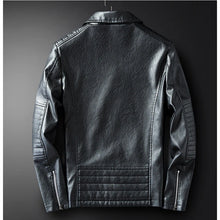 Zipper Washed Motorcycle Leather Jacket