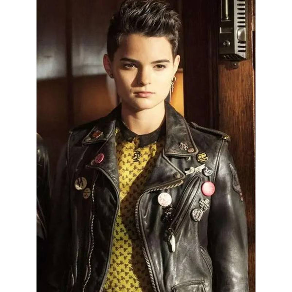 Deadpool 3 Brianna Hildebrand Black Leather Jacket