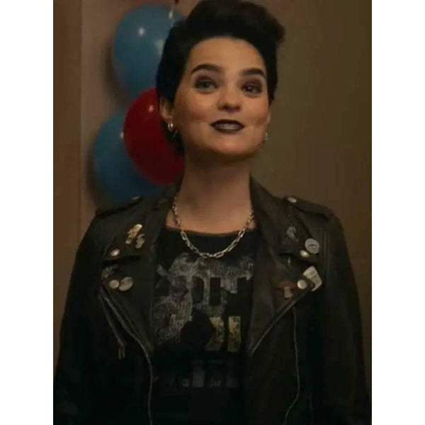 Deadpool 3 Brianna Hildebrand Black Leather Jacket