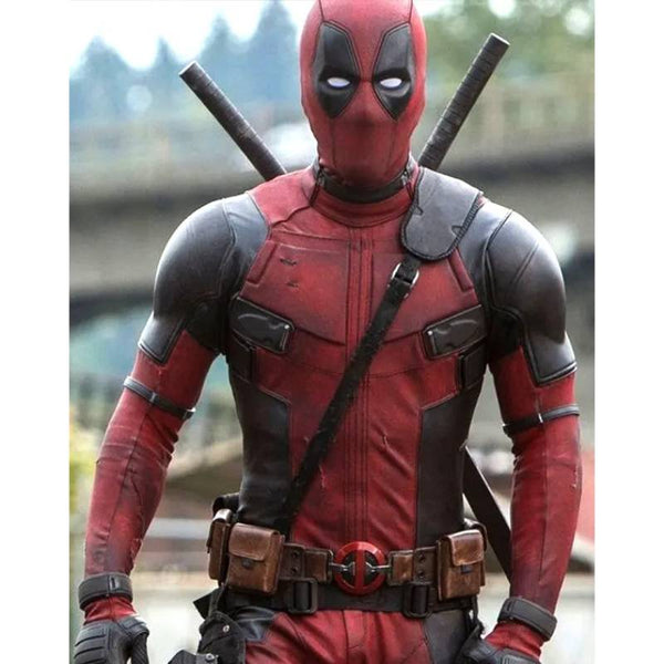 Deadpool 3 Ryan Reynolds Red Leather Jacket