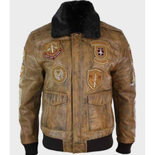 Devin Brown Shearling Jacket With Patches