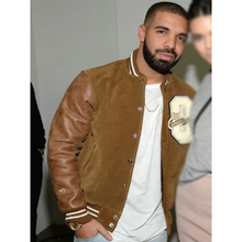 Drake Brown Varsity Style Bomber Jacket