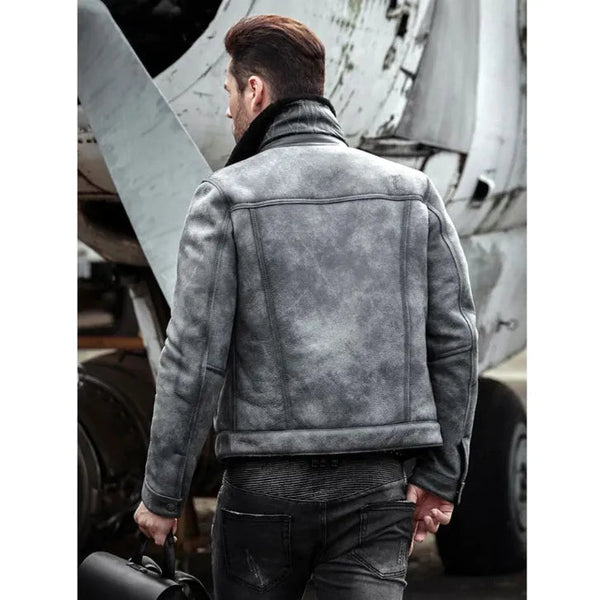 Dustin Grey Shearling Trucker Jacket