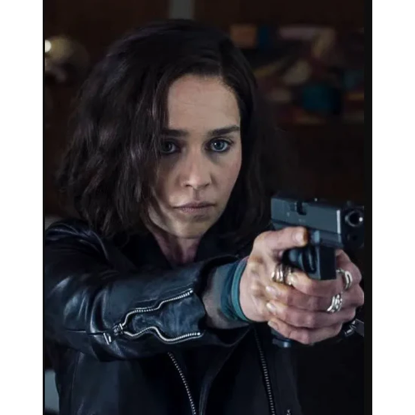 Emilia Clarke Secret Invasion Black Leather Jacket