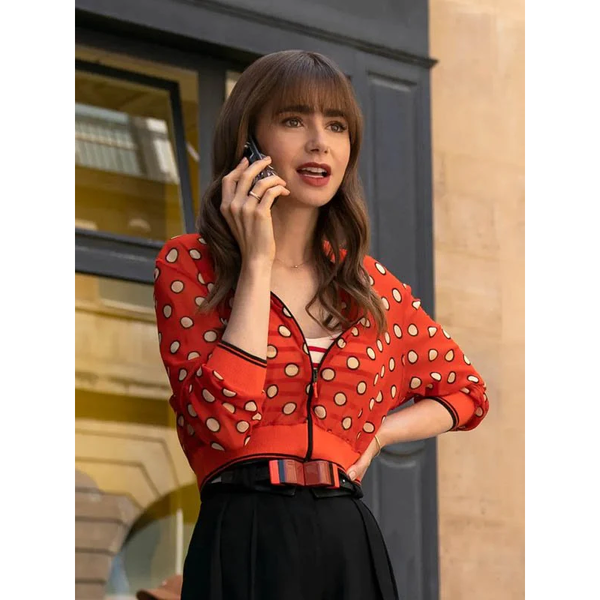 Emily In Paris Season 03 Lily Collins Red Jacket