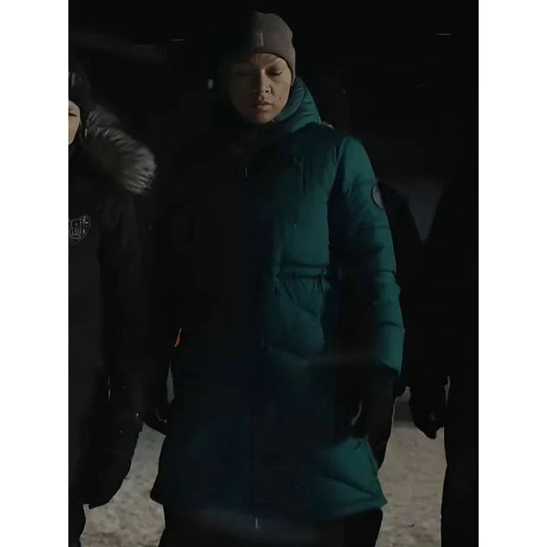 Evangeline Navarro True Detective S04 Puffer Coat