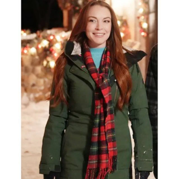 Falling for Christmas Lindsay Lohan Green Jacket