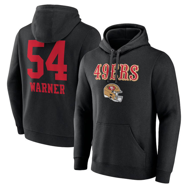 Sf 49ers Fred Warner Black Fleece Pull Over Hoodie