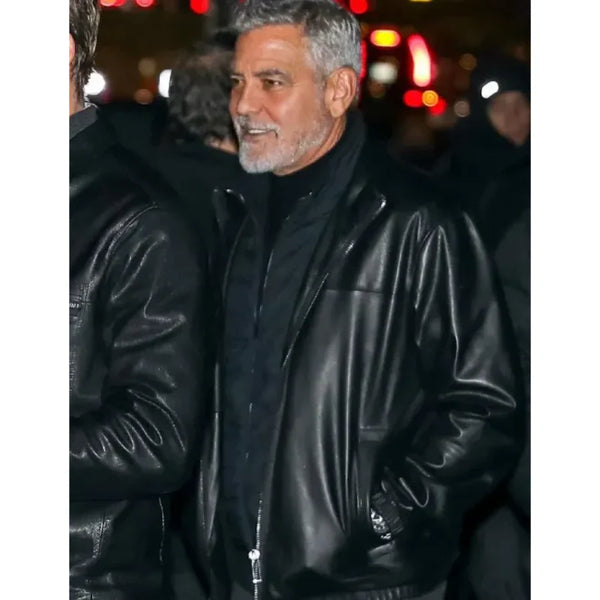 George Clooney Wolfs 2024 Leather Jacket