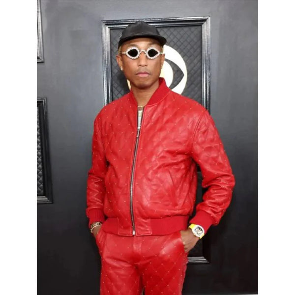 Grammys Awards Pharell Williams Red Tracksuit